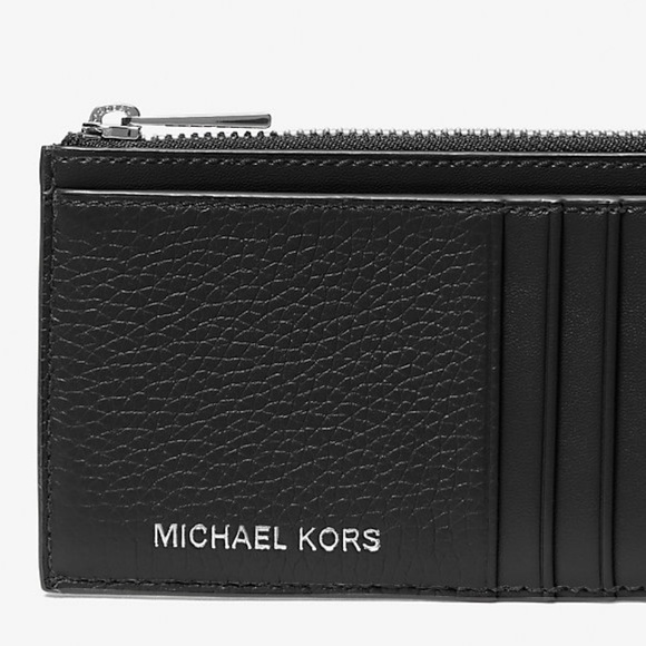 NEW MICHAEL KORS Cooper Slim Pebbled Leather Zip Wallet Card Holder - Picture 3 of 11